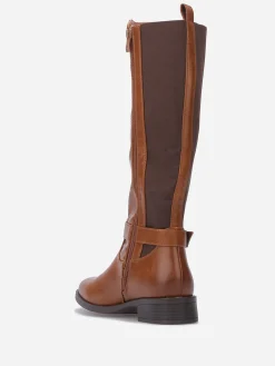 Clearance La Modeuse Bottes cavalières stretch à boucle Camel