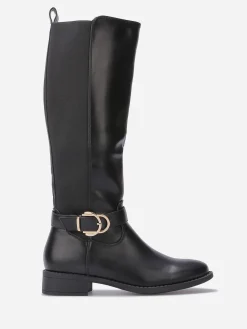 Best La Modeuse Bottes cavalières stretch à boucle Noir