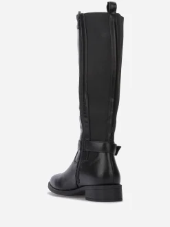 Best La Modeuse Bottes cavalières stretch à boucle Noir