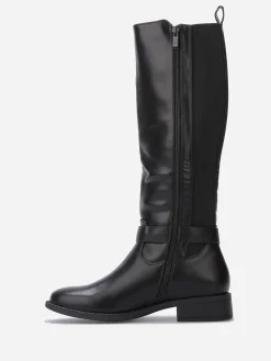 Best La Modeuse Bottes cavalières stretch à boucle Noir