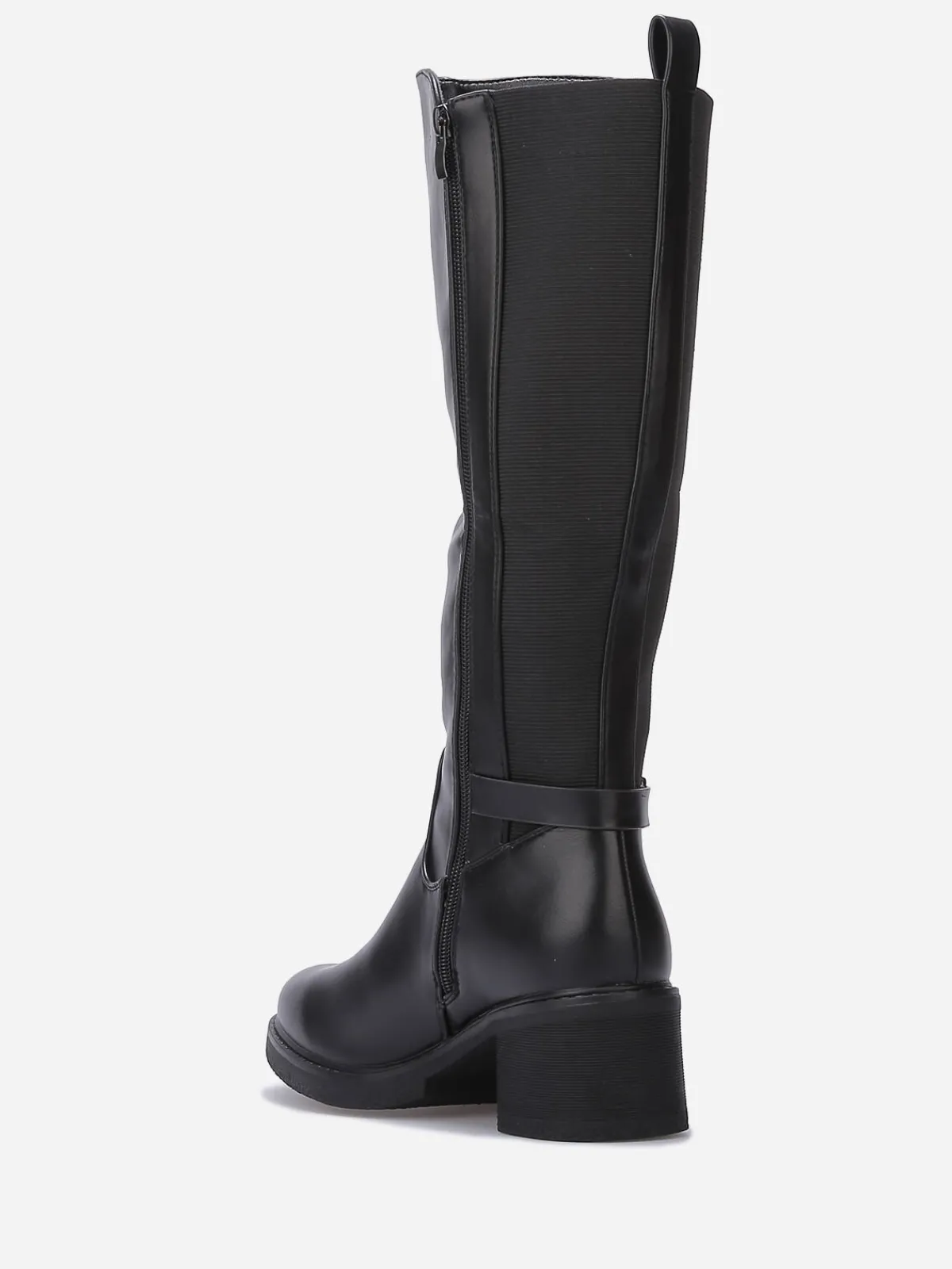 Outlet La Modeuse Bottes cavalières stretch à talon Noir