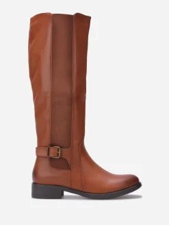 La Modeuse Bottes cavalières style chelsea Camel