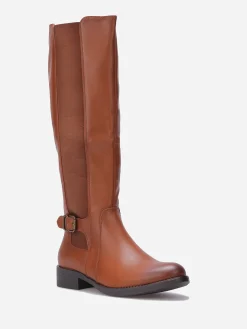 La Modeuse Bottes cavalières style chelsea Camel