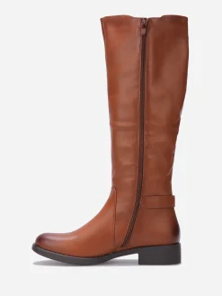 La Modeuse Bottes cavalières style chelsea Camel