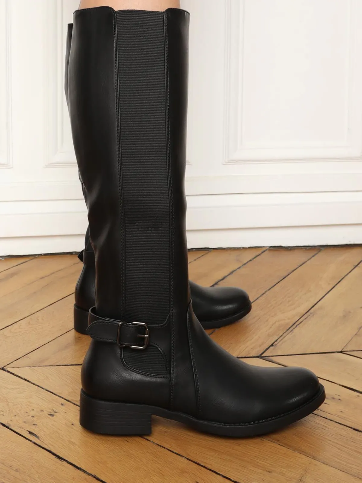 New La Modeuse Bottes cavalières style chelsea Noir