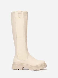 Sale La Modeuse Bottes chelsea s à semelle crantée Beige