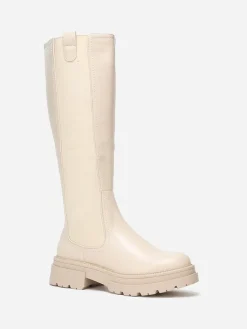 Sale La Modeuse Bottes chelsea s à semelle crantée Beige