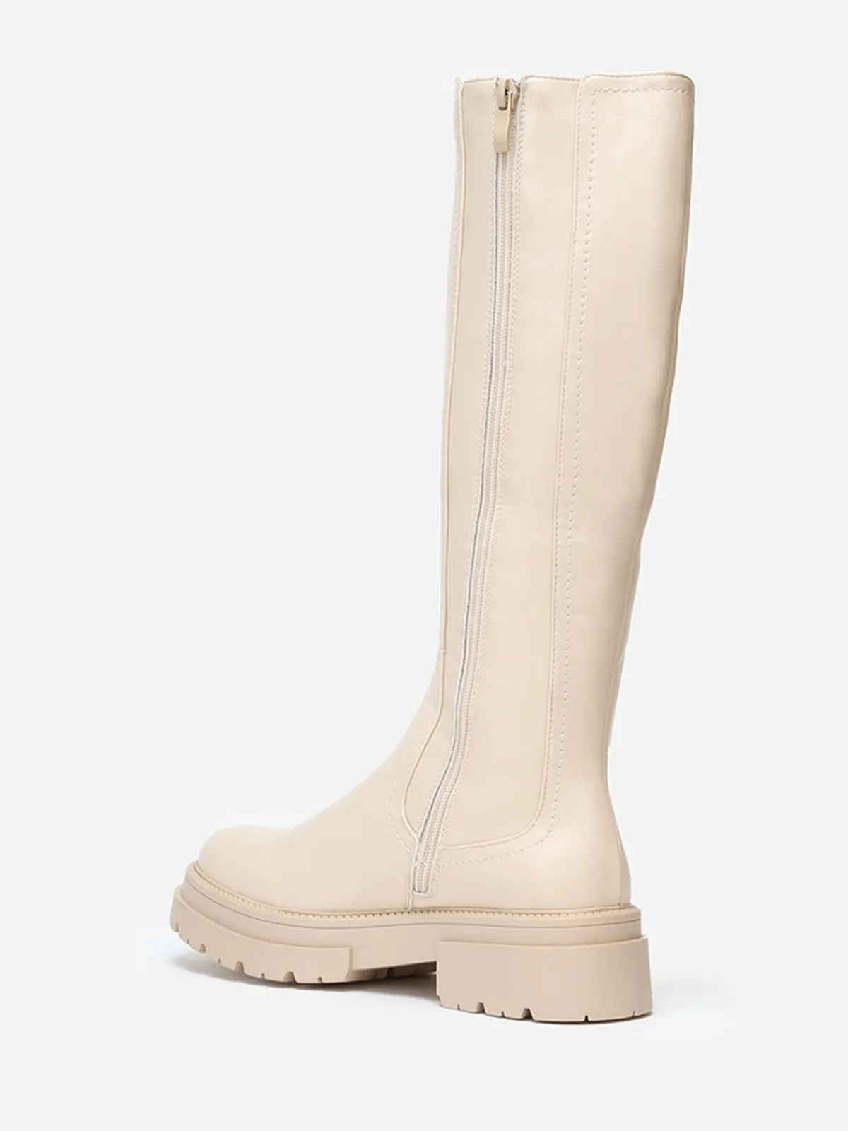 Sale La Modeuse Bottes chelsea s à semelle crantée Beige
