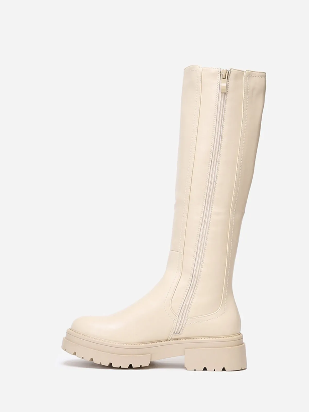 Sale La Modeuse Bottes chelsea s à semelle crantée Beige
