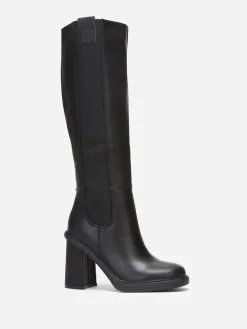 New La Modeuse Bottes chelsea hautes à talon Noir