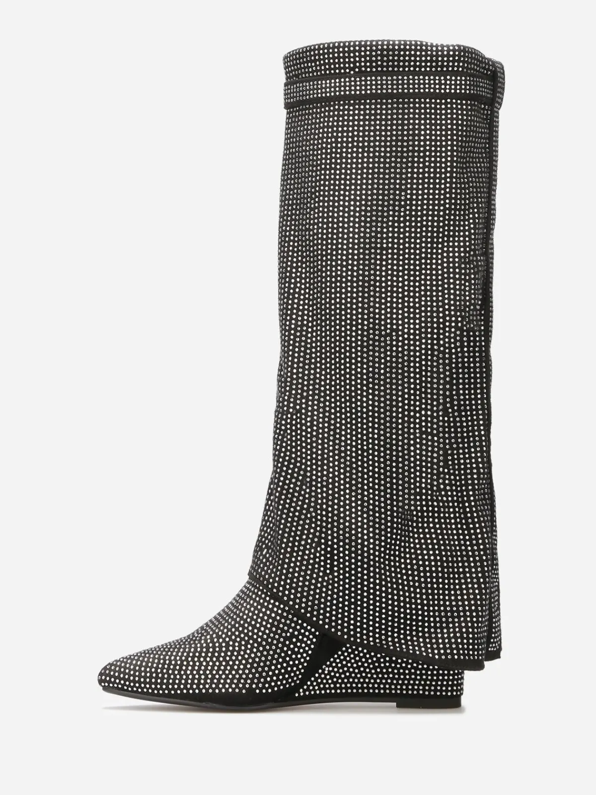 La Modeuse Bottes compensées à revers et strass