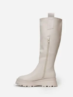 New La Modeuse Bottes  crantées avec larges languettes Beige