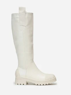 Clearance La Modeuse Bottes crantées avec motifs en relief Beige