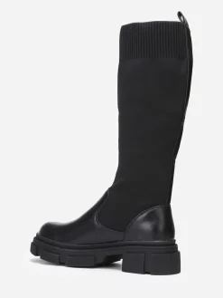 Best La Modeuse Bottes crantées style chaussettes Noir