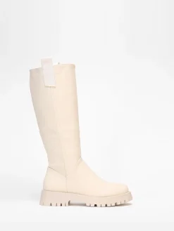 Outlet La Modeuse Bottes de pluie à plateforme crantée Beige