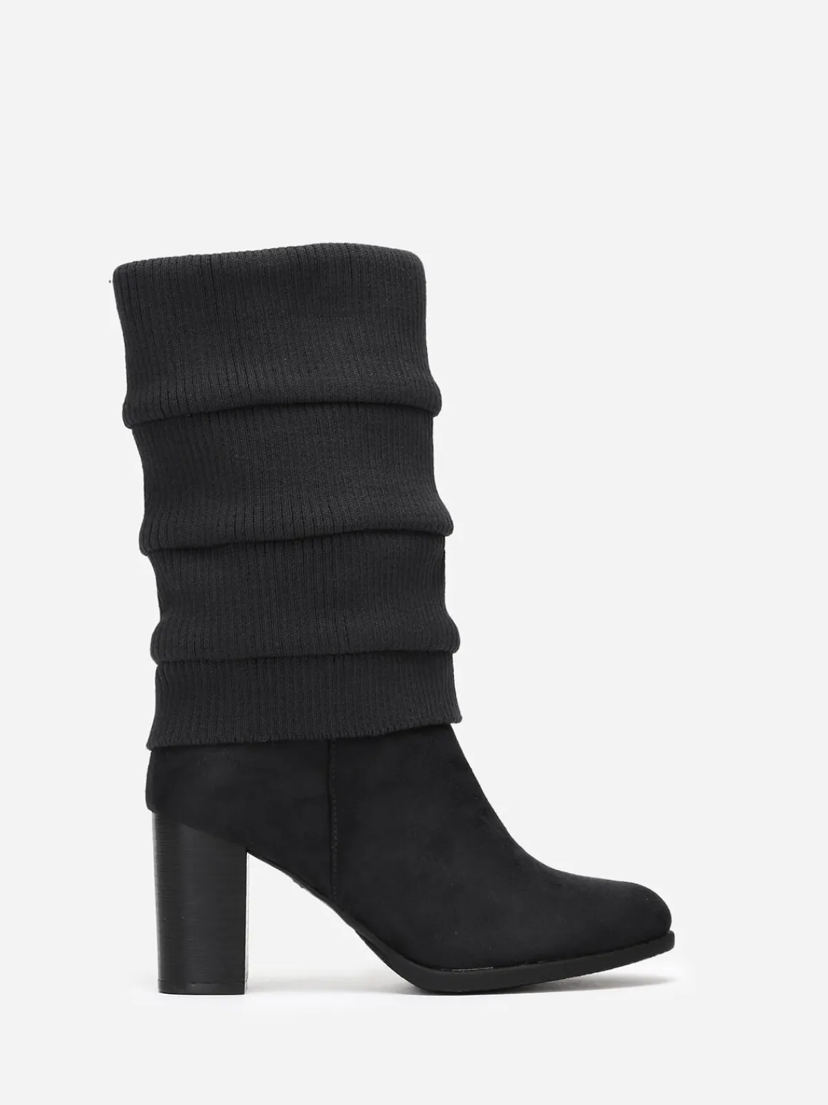 Online La Modeuse Bottes effet chaussettes plissées Noir