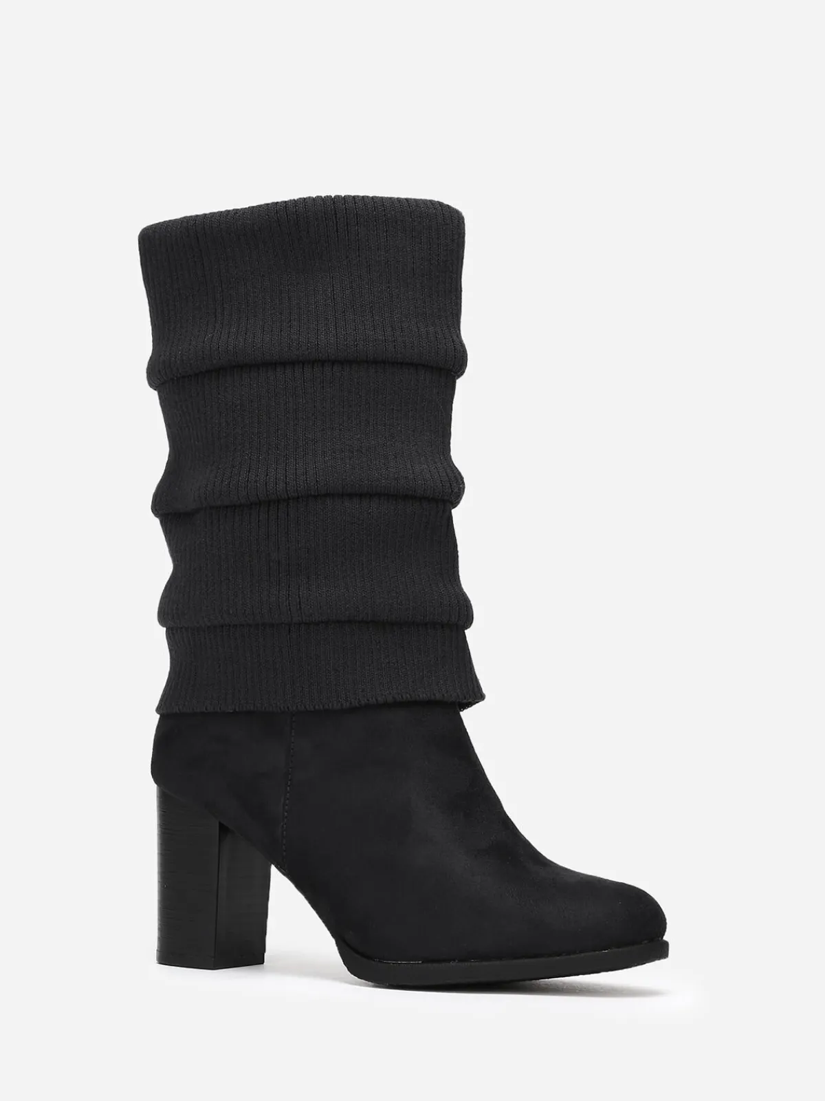 Online La Modeuse Bottes effet chaussettes plissées Noir