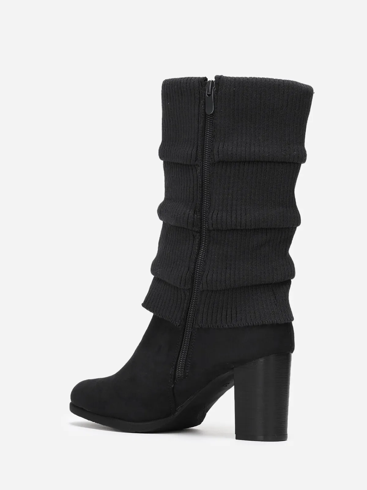 Online La Modeuse Bottes effet chaussettes plissées Noir