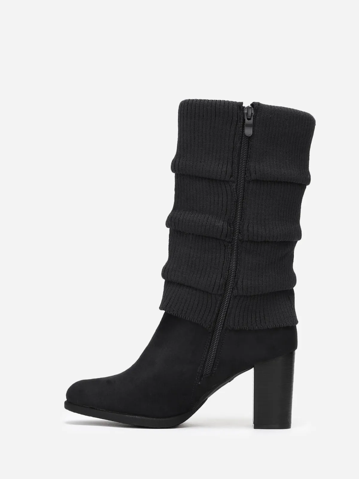 Online La Modeuse Bottes effet chaussettes plissées Noir