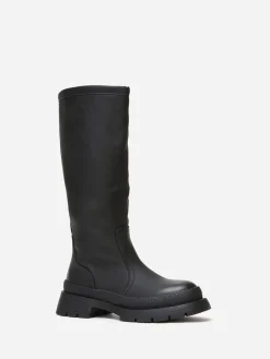 La Modeuse Bottes  effet mat à semelle crantée Noir
