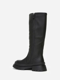 La Modeuse Bottes  effet mat à semelle crantée Noir
