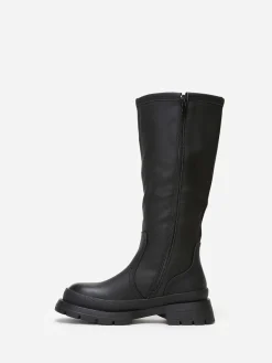 La Modeuse Bottes  effet mat à semelle crantée Noir