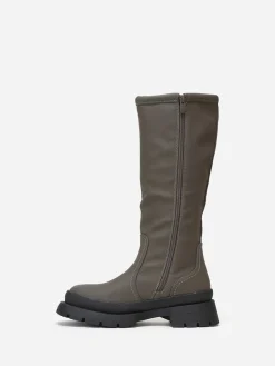 Hot La Modeuse Bottes   effet mat à semelle crantée Gris