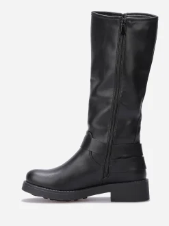 New La Modeuse Bottes en simili à multiples boucles Noir