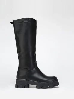 Sale La Modeuse Bottes en simili à semelle crantée Noir
