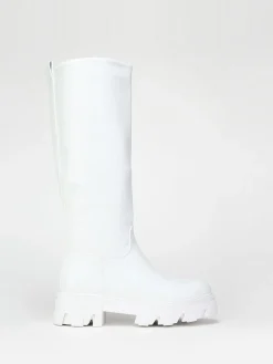 Discount La Modeuse Bottes en simili à semelle crantée Blanc