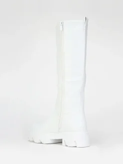 Discount La Modeuse Bottes en simili  à semelle crantée Blanc