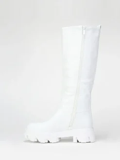 Discount La Modeuse Bottes en simili  à semelle crantée Blanc