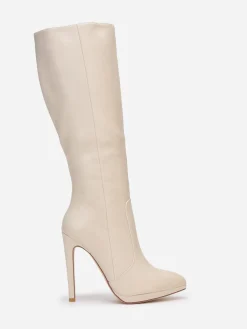 New La Modeuse Bottes en simili à talon aiguille Beige