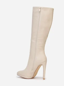 New La Modeuse Bottes en simili à talon aiguille Beige