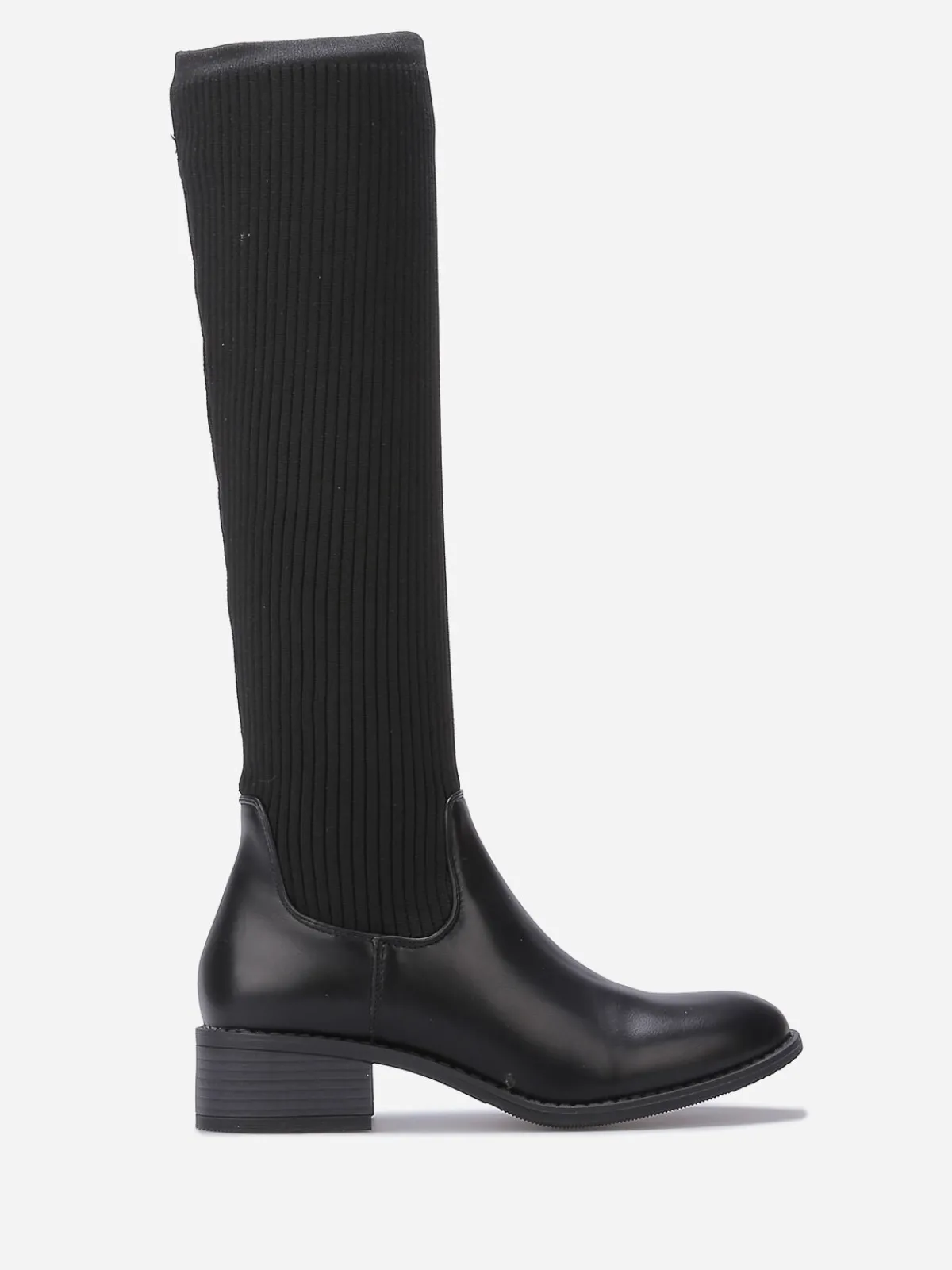 Clearance La Modeuse Bottes en simili effet chaussettes Noir