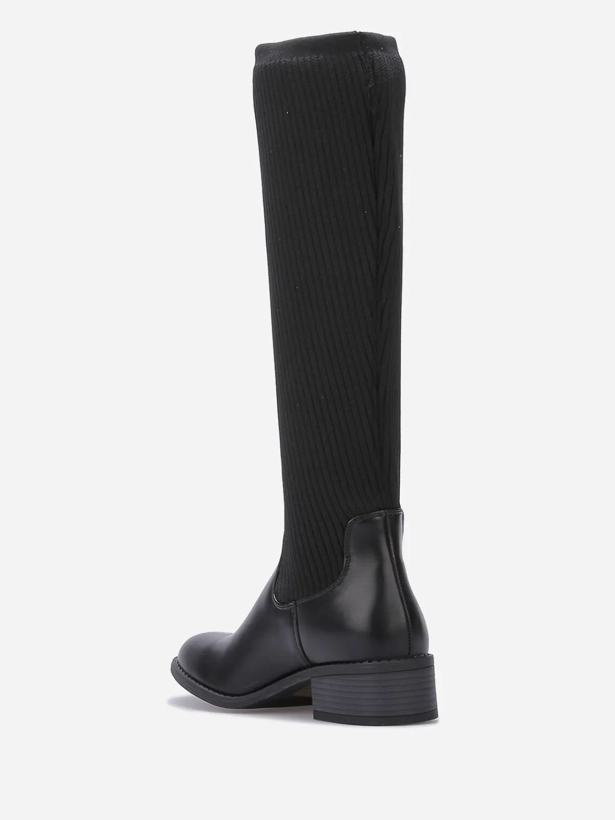 Clearance La Modeuse Bottes en simili effet chaussettes Noir