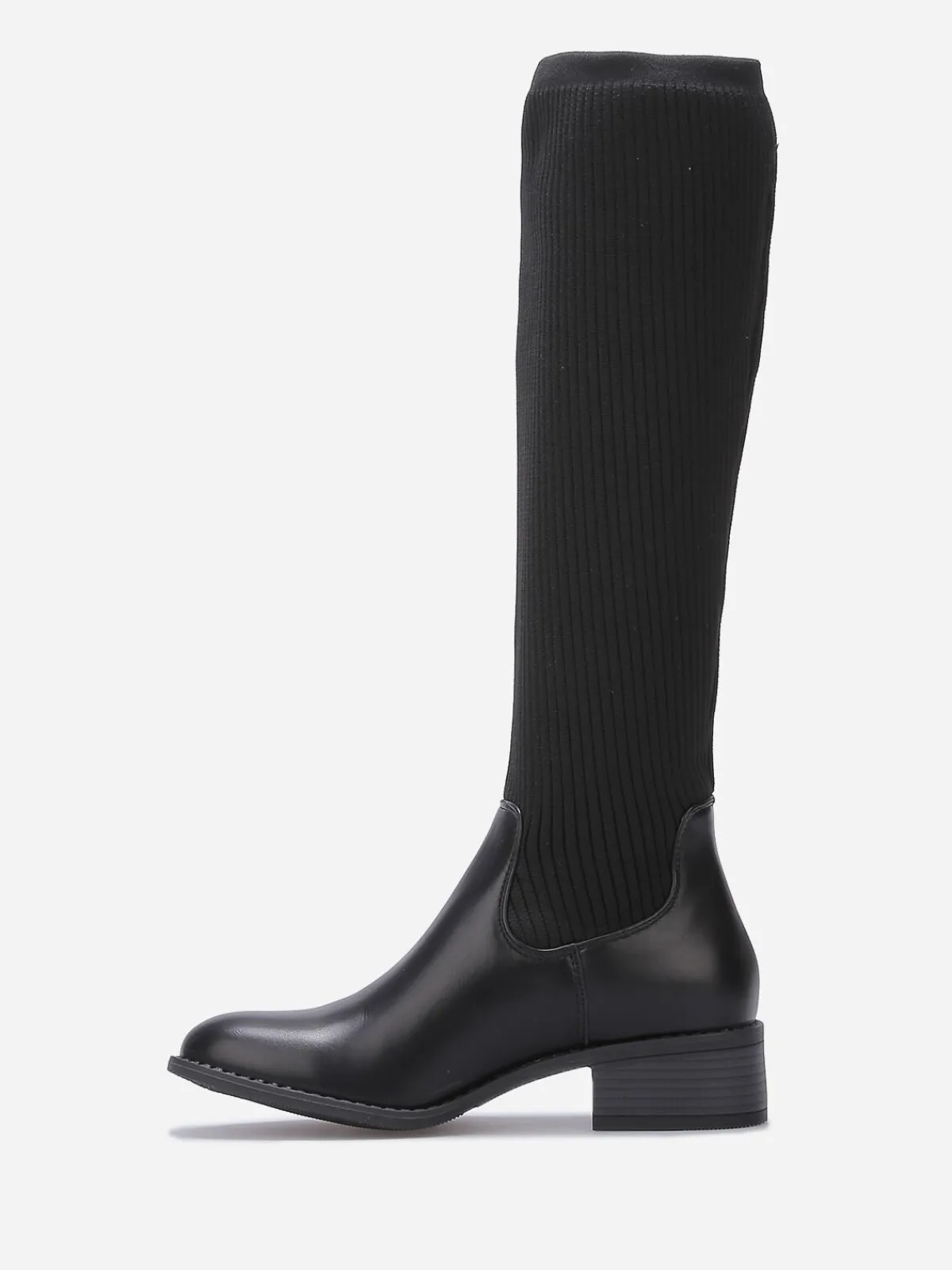 Clearance La Modeuse Bottes en simili effet chaussettes Noir