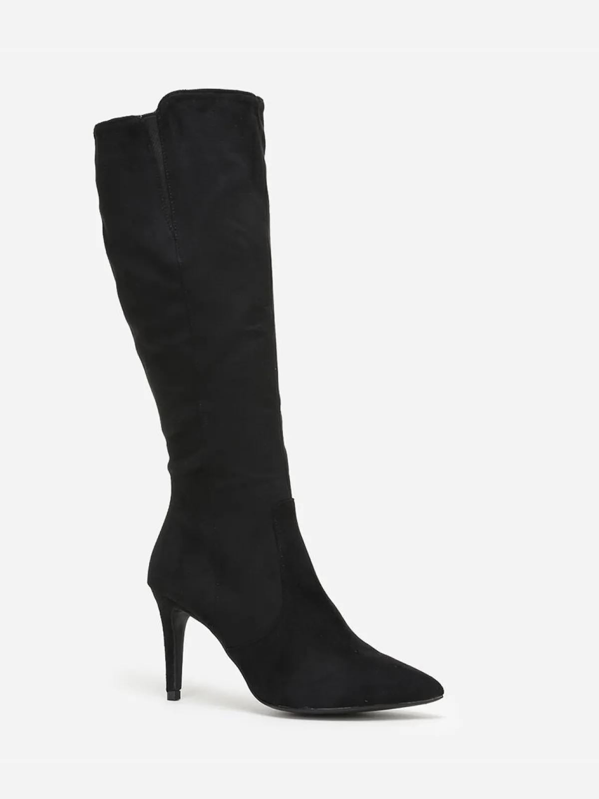 New La Modeuse Bottes en suédine à bout et talon pointus Noir