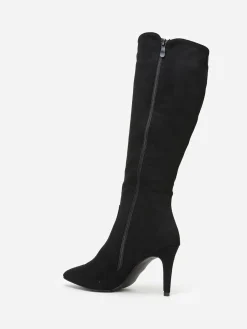 New La Modeuse Bottes en suédine à bout et talon pointus Noir
