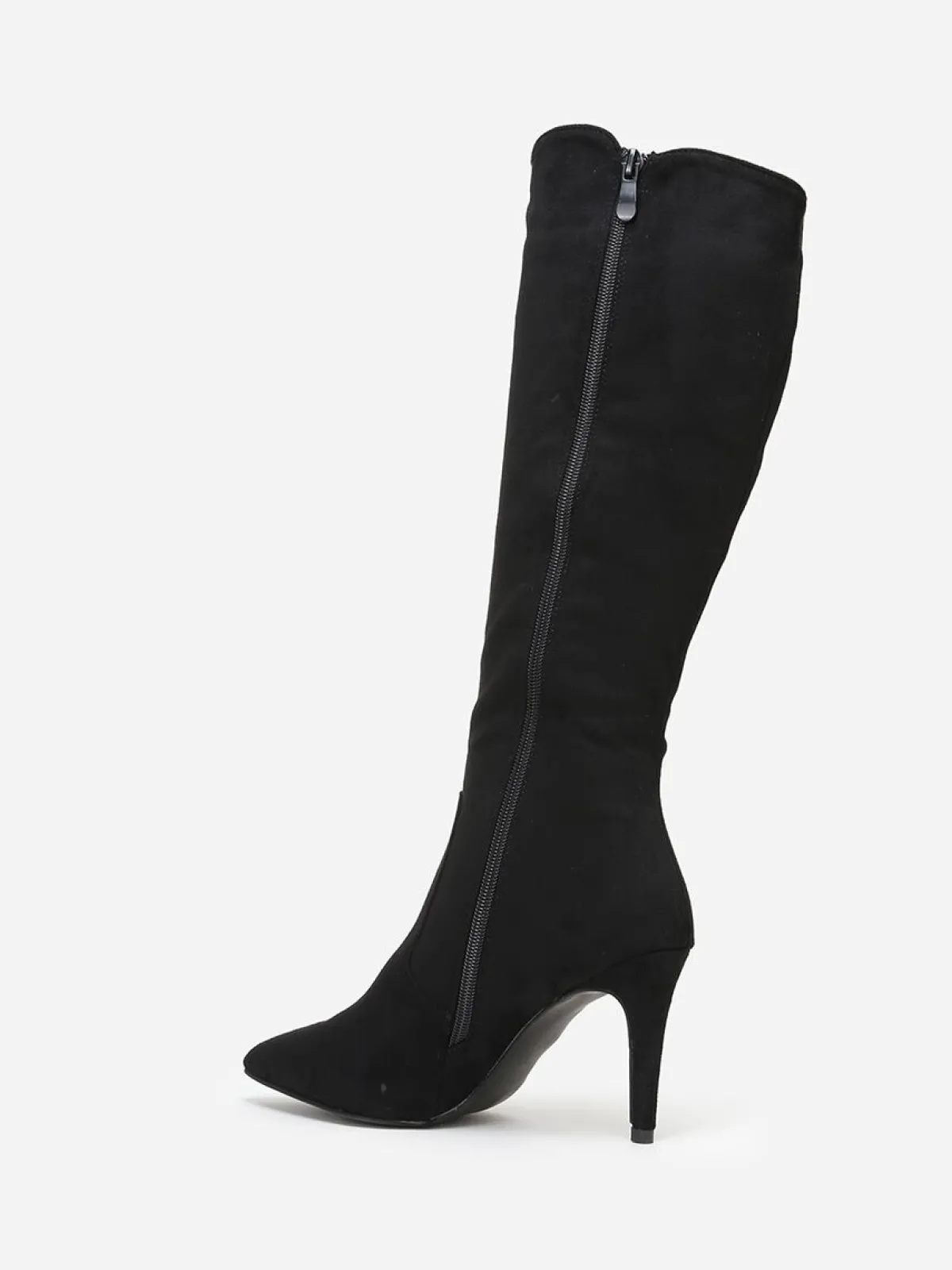 New La Modeuse Bottes en suédine à bout et talon pointus Noir