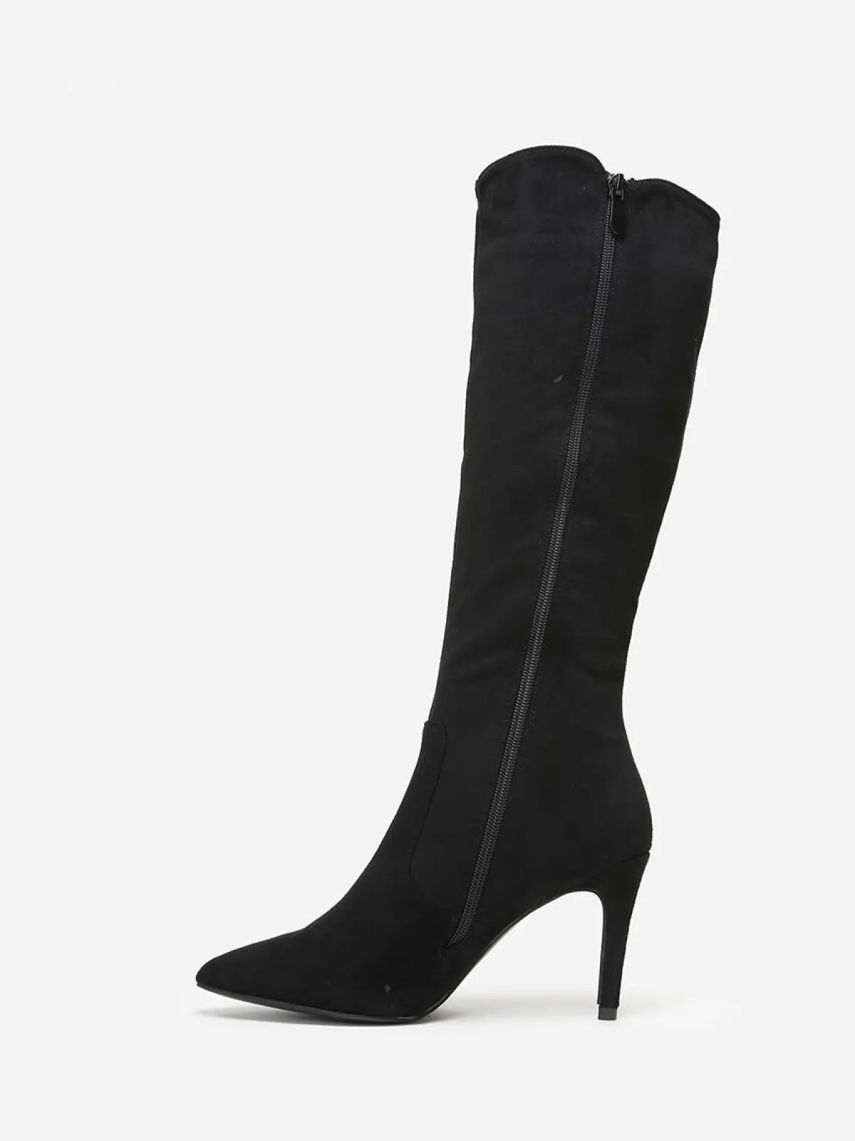New La Modeuse Bottes en suédine à bout et talon pointus Noir