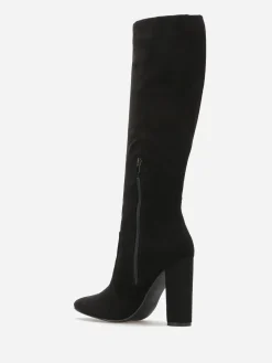 Best La Modeuse Bottes en suédine à bout pointu Noir