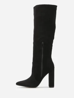 Best La Modeuse Bottes en suédine à bout pointu Noir