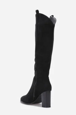 New La Modeuse Bottes en suédine à talon Noir