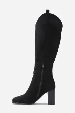 New La Modeuse Bottes en suédine à talon Noir