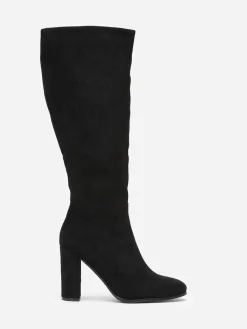 La Modeuse Bottes en suédine style rétro Noir