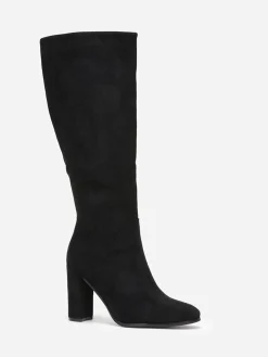 La Modeuse Bottes en suédine style rétro Noir