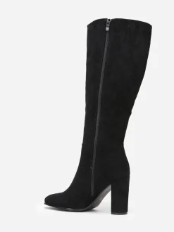 La Modeuse Bottes en suédine style rétro Noir