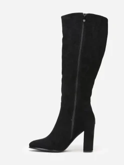 La Modeuse Bottes en suédine style rétro Noir