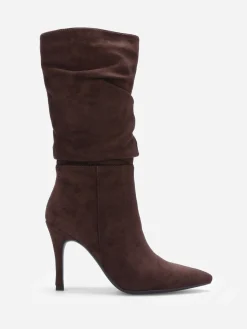 Sale La Modeuse Bottes froncées en suédine Marron